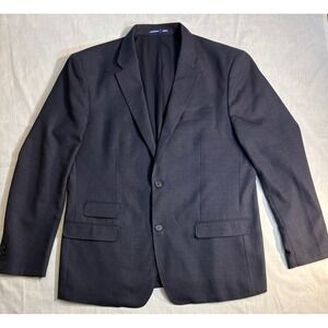 Stan Herman JetBlue Mens 44R Navy Wool Blend‎ Suit Blazer Jacket